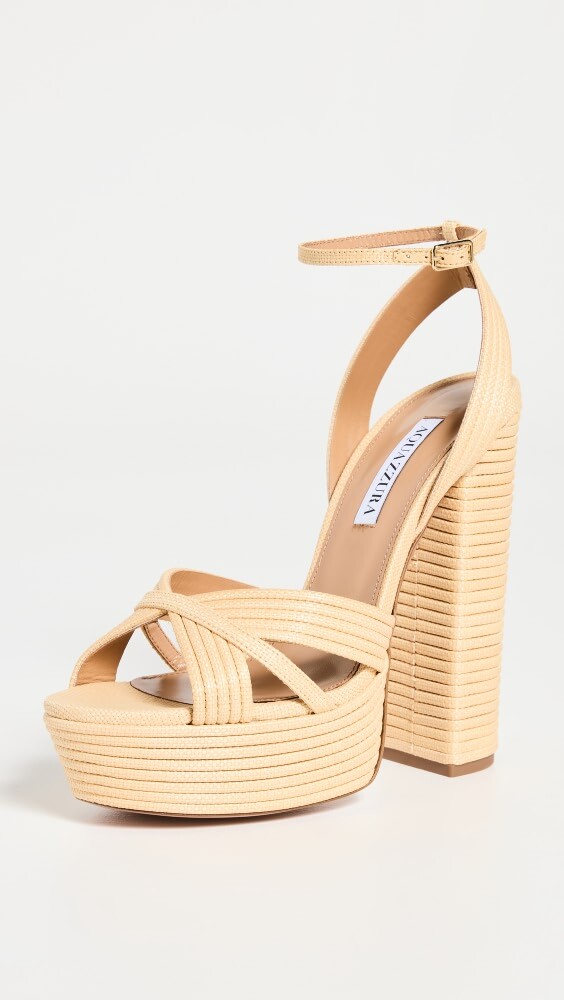 

Сандалии Aquazzura Sundance Plateau 140mm, натуральный
