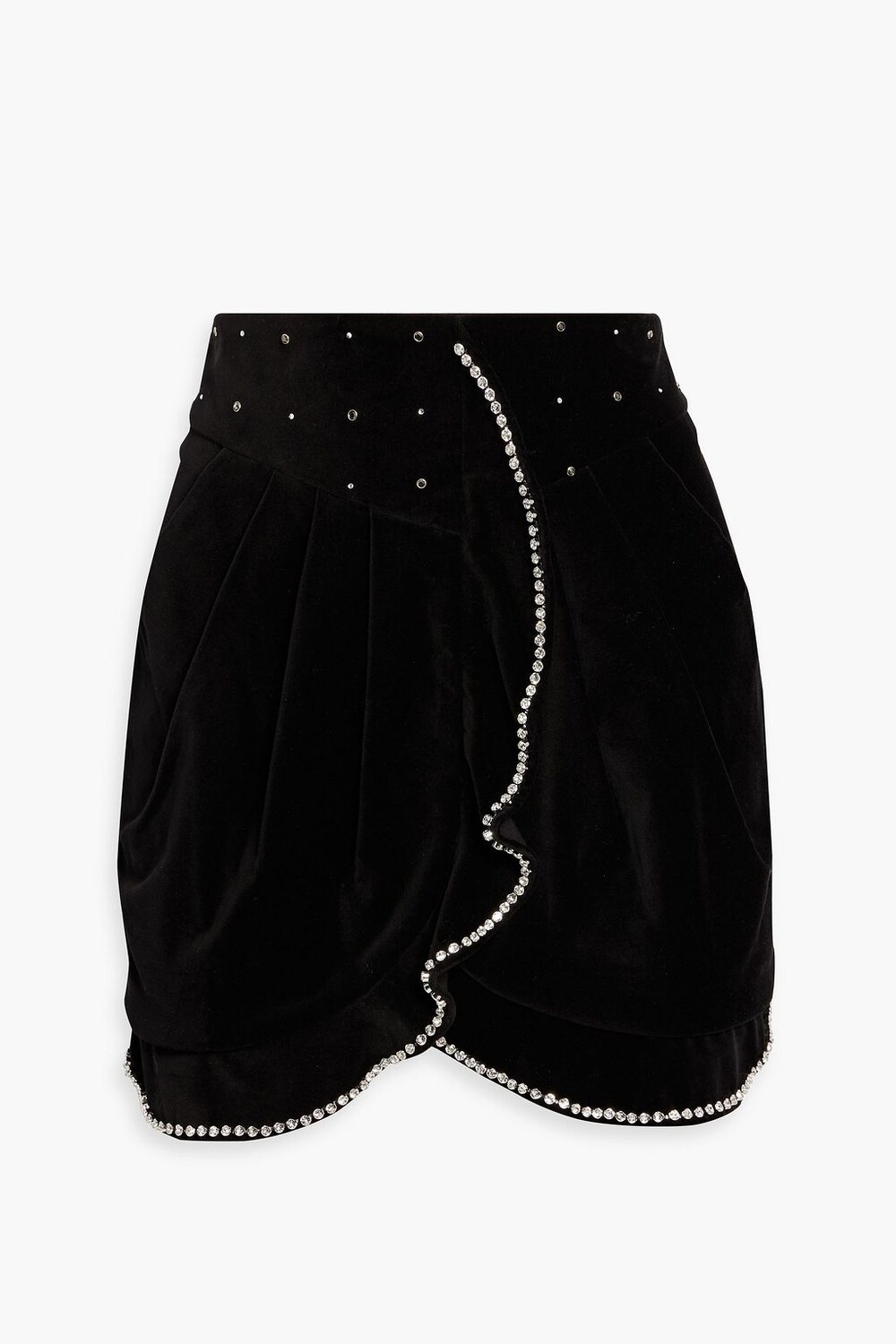 

Мини-юбка Queeny из бархата со складками и декором ISABEL MARANT, черный