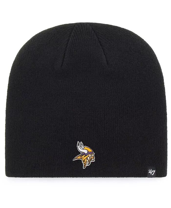 

Мужская черная вязаная шапка с логотипом Minnesota Vikings Primary '47 Brand, черный