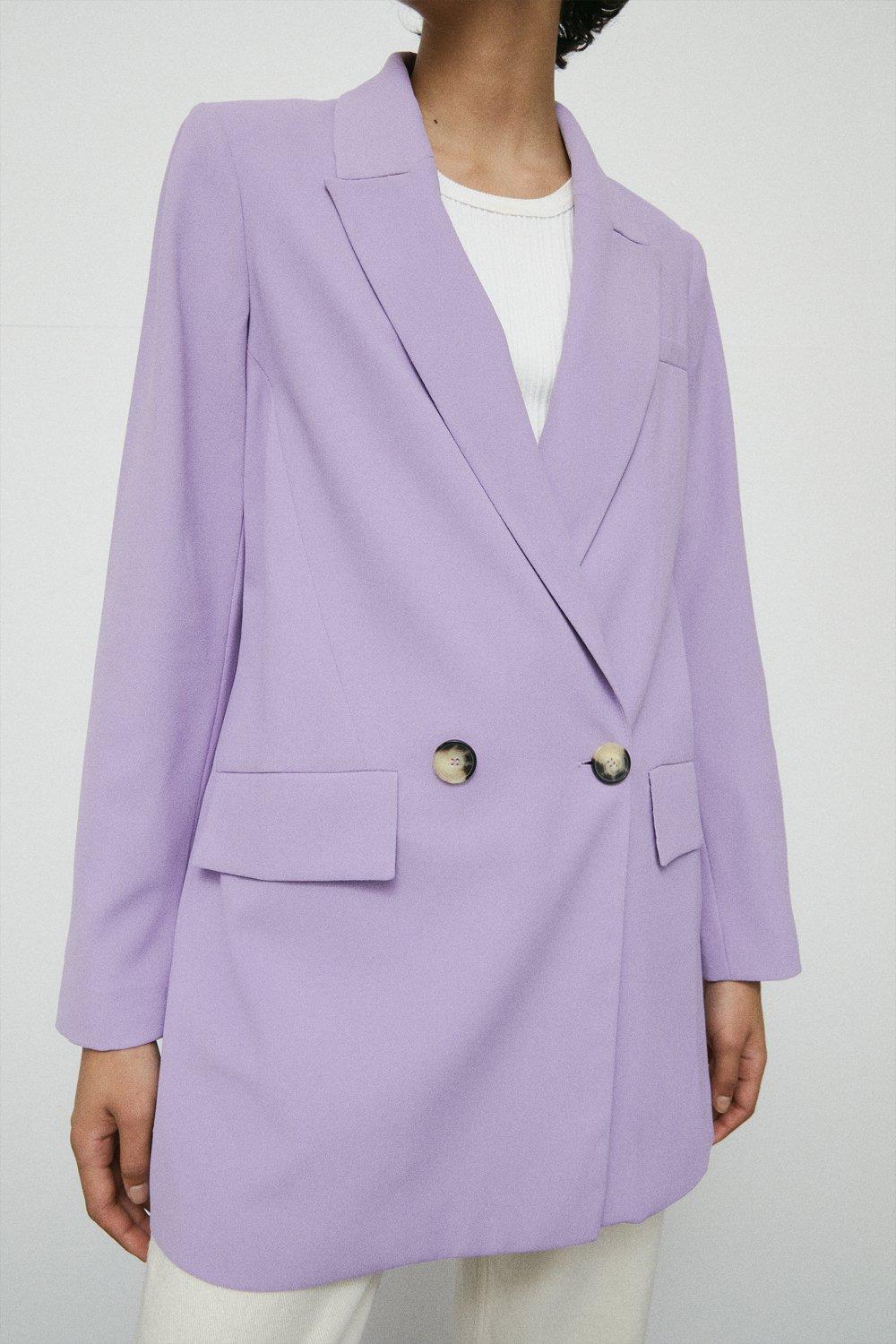 Свободный двубортный пиджак Warehouse, фиолетовый