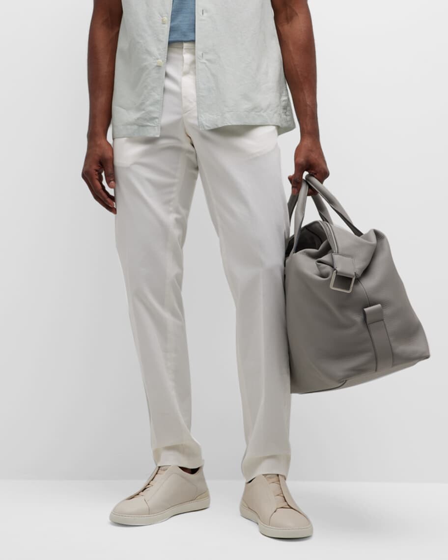 

Мужские хлопковые брюки без защипов ZEGNA, Серый