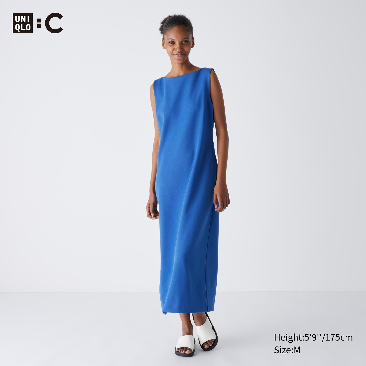 

Плюшовое платье без рукавов UNIQLO, синий
