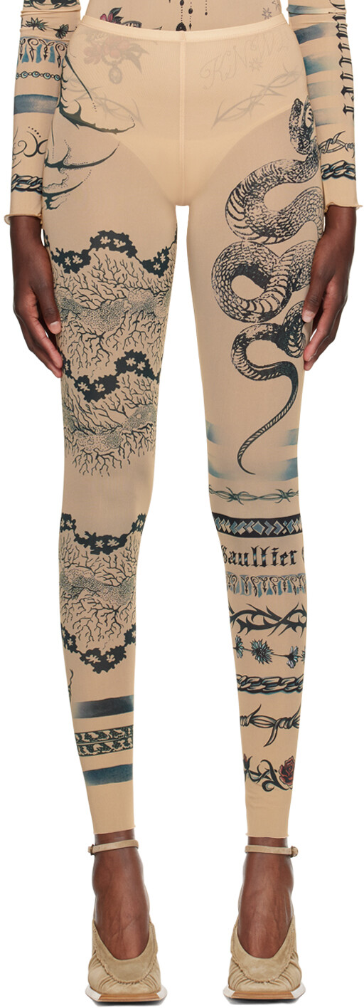 

Бежевые леггинсы KNWLS Edition Jean Paul Gaultier