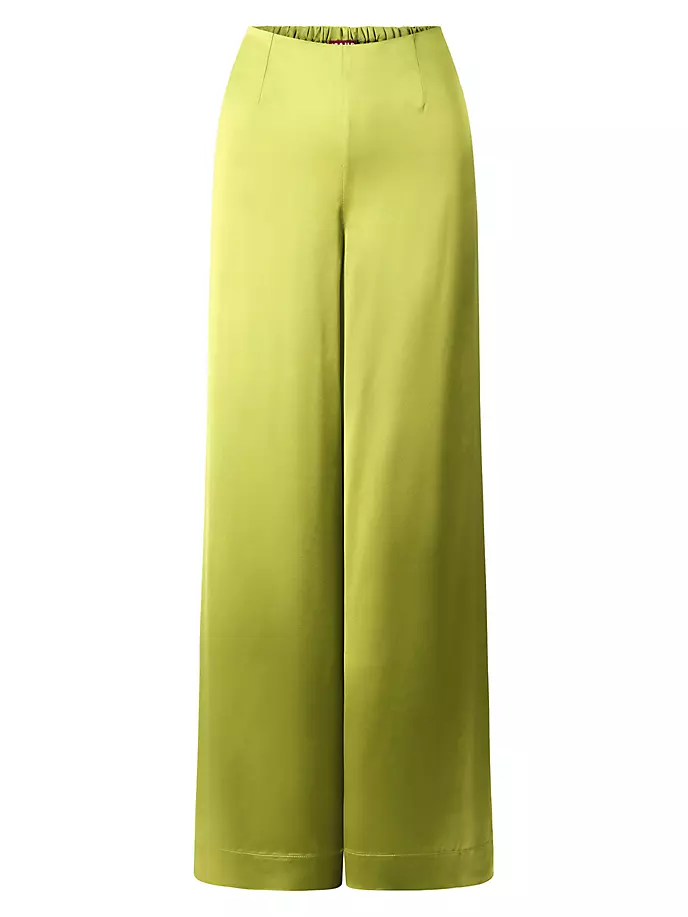 Атласные широкие брюки Luke Staud, цвет garden moss