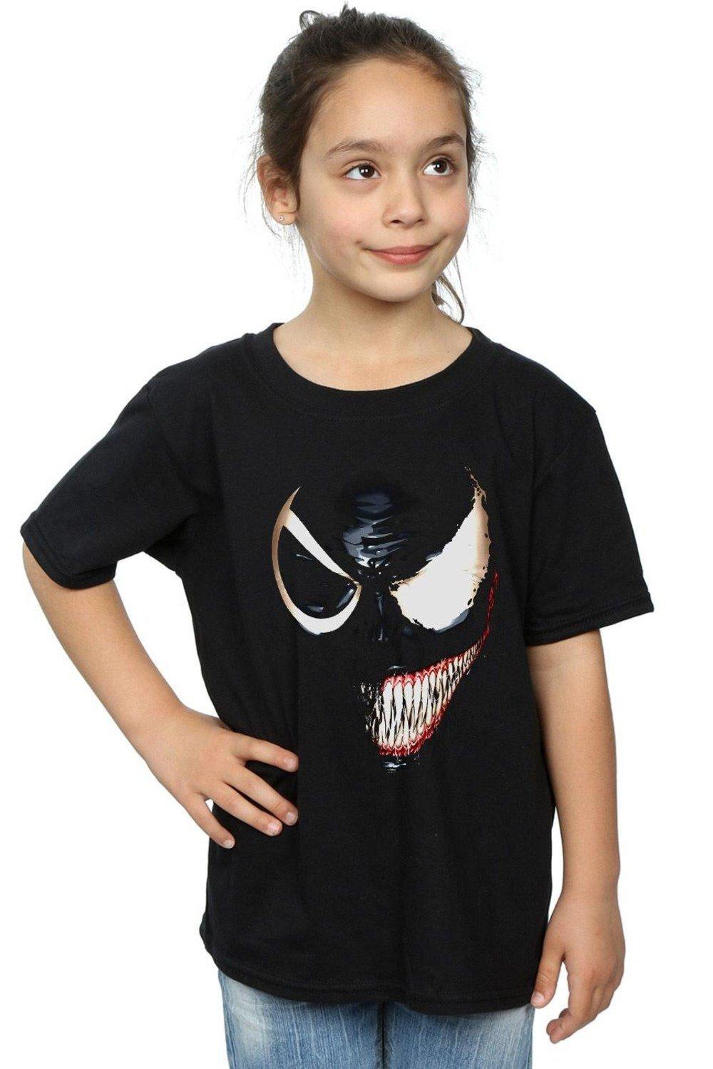Хлопковая футболка Venom Split Face Marvel, черный хлопковая футболка venom antihero marvel черный