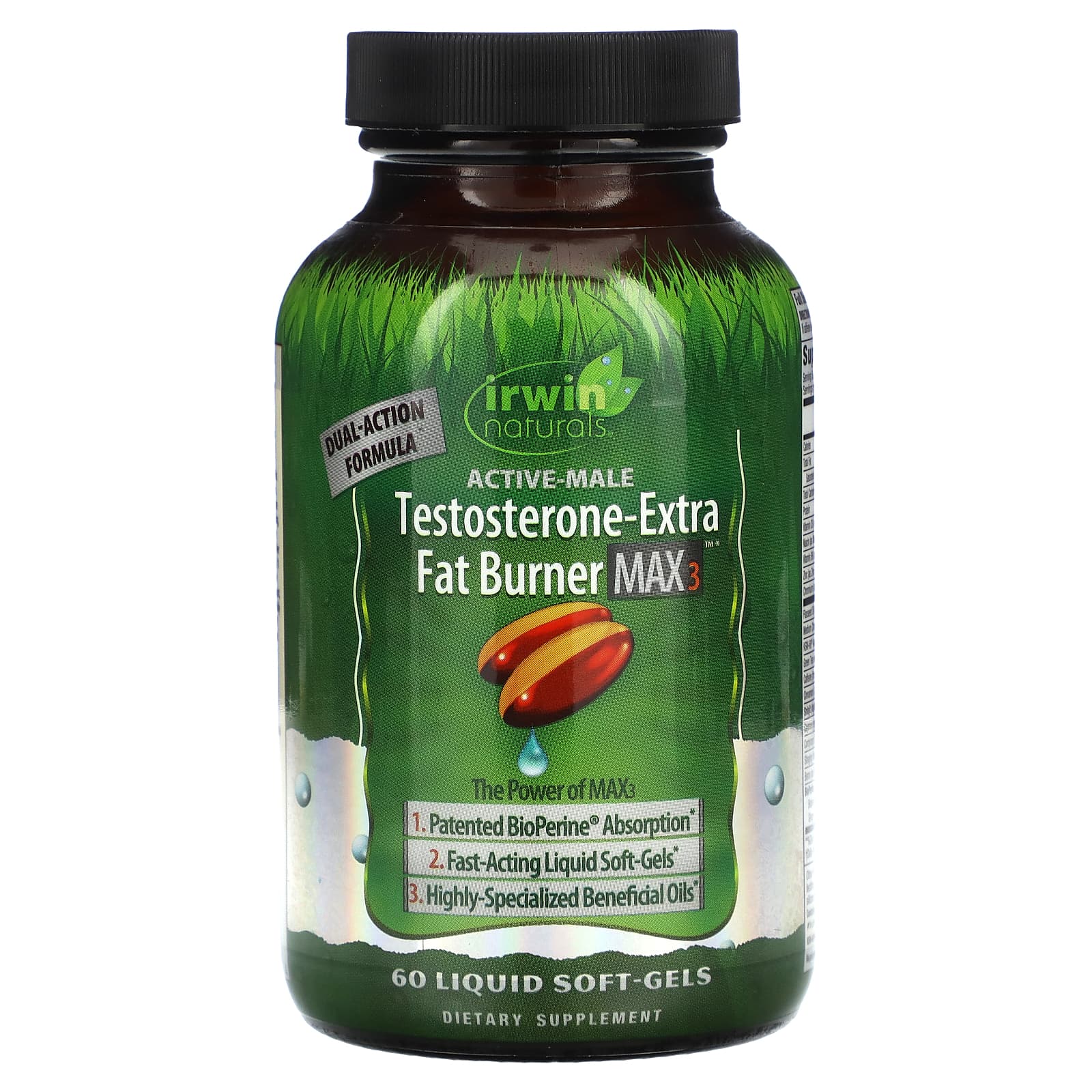 Irwin Naturals Active-Male Testosterone-Extra Fat Burner MAX 3 60 мягких таблеток irwin naturals optimum strength testosterone up pro growth 60 мягких таблеток