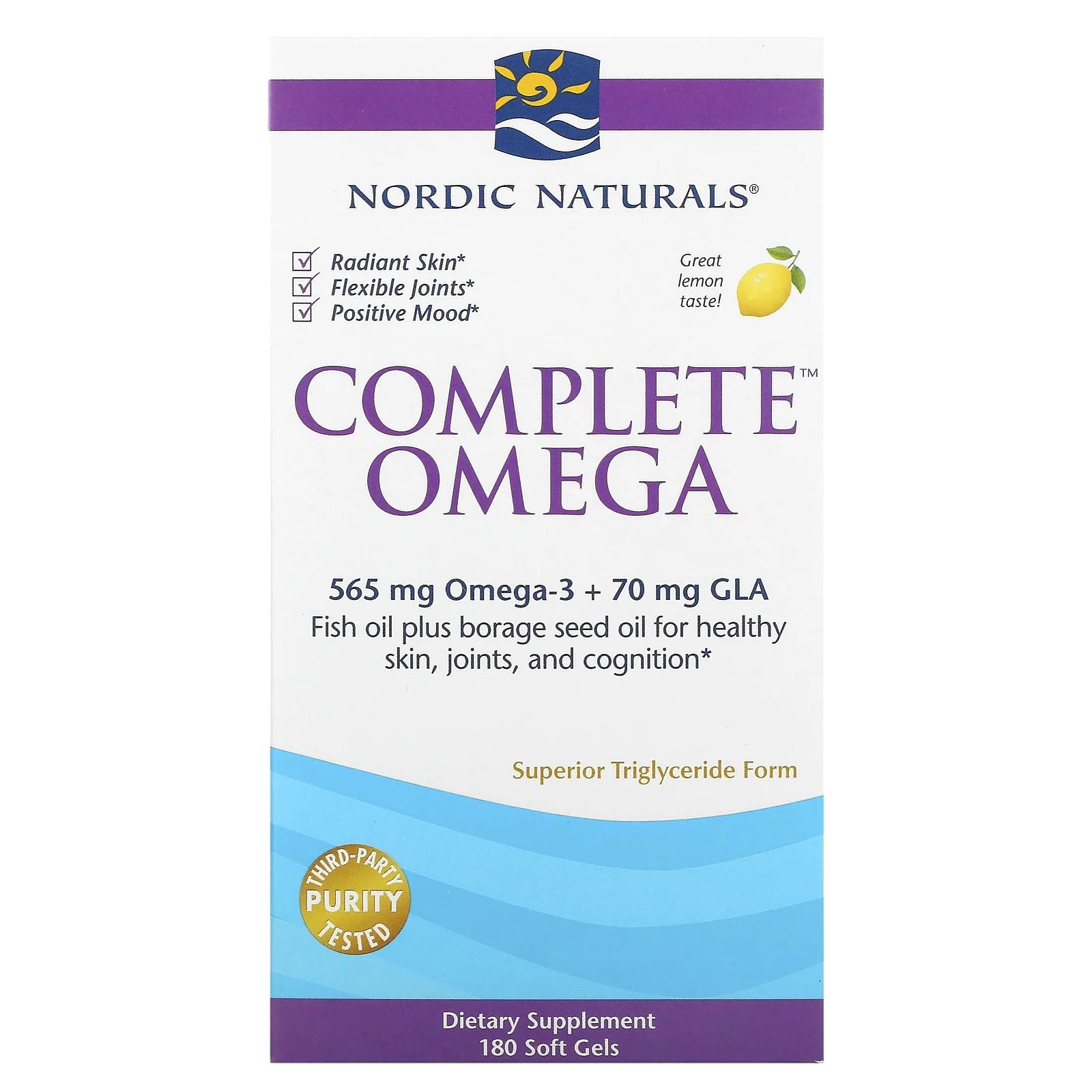 Nordic Naturals Комплекс омега со вкусом лимона 1000 мг 180 желатиновых капсул цена и фото