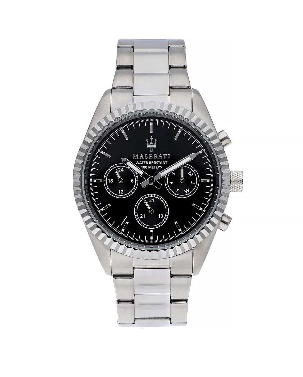 Мужские часы Competizione R8853100023 со стальным и серебряным ремешком Maserati, серебро мужские водонепроницаемые кварцевые часы со стальным браслетом на английском и китайском языках
