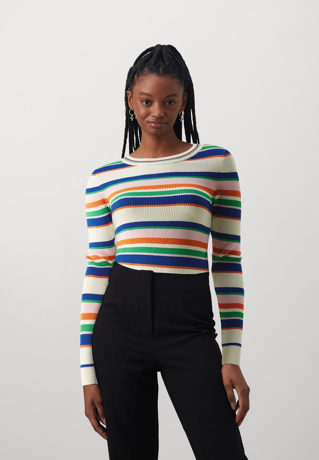 

Свитер Onlmeleka Cropped Oneck ONLY, цвет pumice stone/surf the web/lilac/orange/bright green