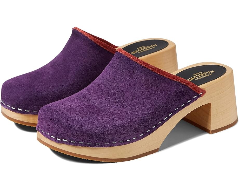 Сабо Swedish Hasbeens Suede Clog, цвет Viola