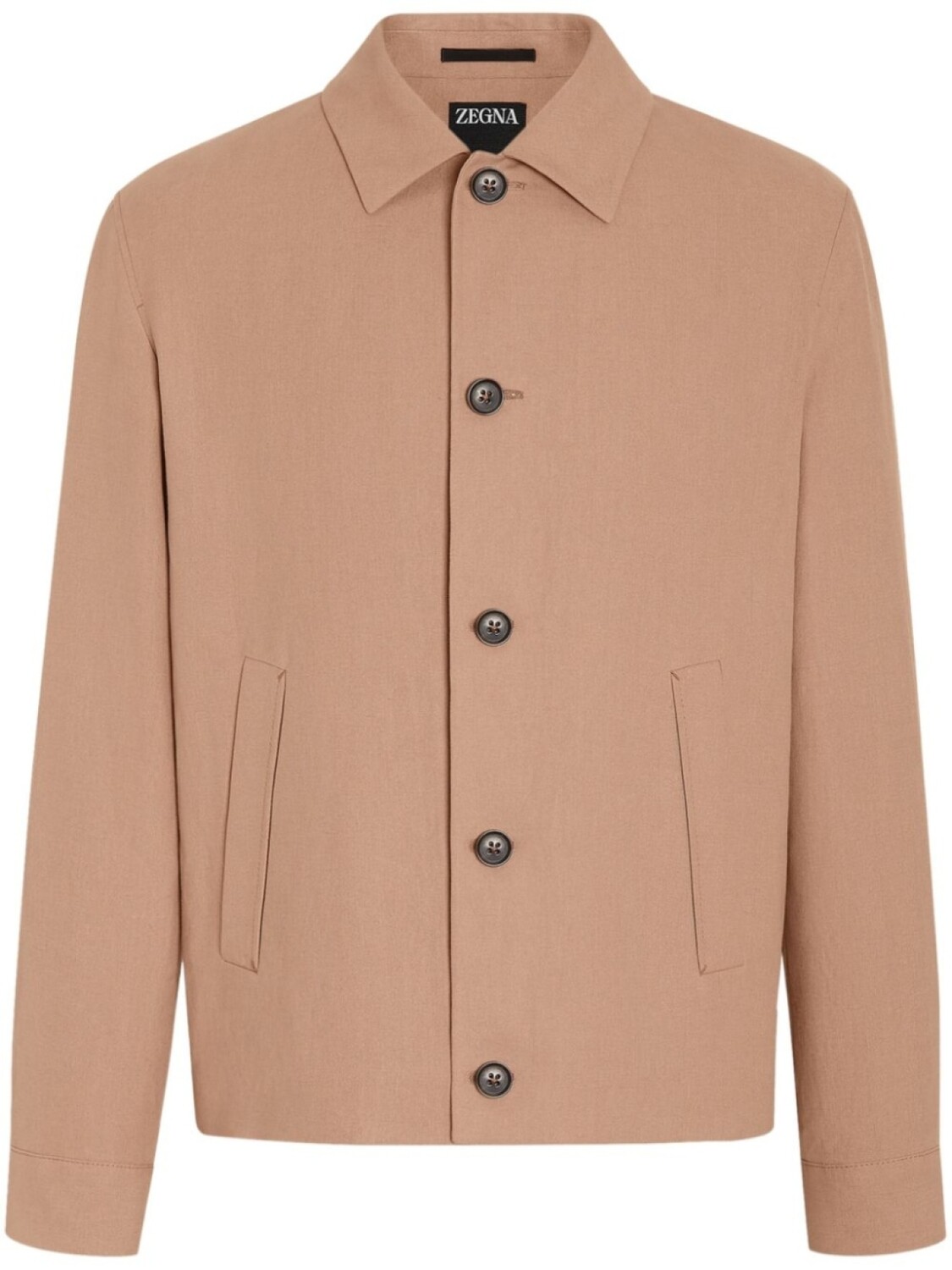 

Zegna льняная куртка-рубашка с косым воротником, коричневый