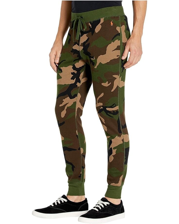 

Брюки Polo Ralph Lauren Lightweight Waffle Printed Jogger Pants, цвет Surplus Camo/Dusk Orange Pony Print