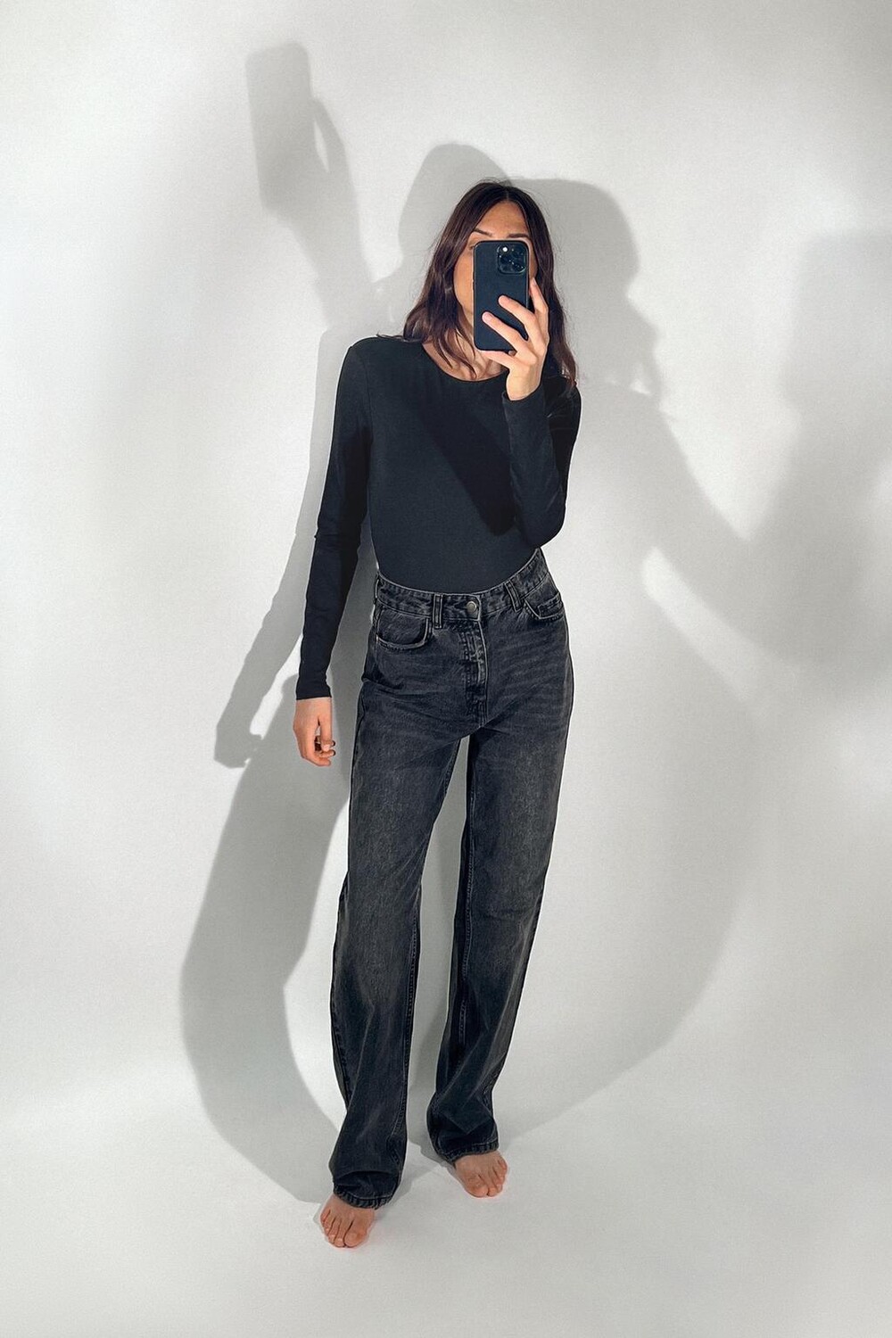 

Полиамидный боди ZARA, черный