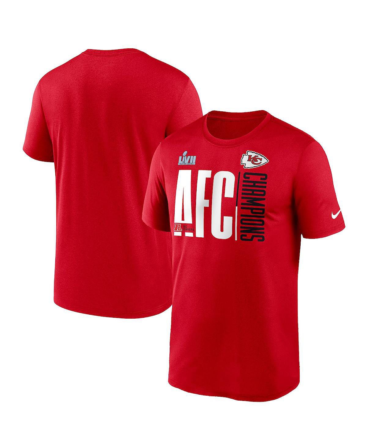 Мужская красная футболка Kansas City Chiefs 2022 AFC Champions Iconic Nike коллекция 2022 года защитная медаль сообщества медали чемпионов из металла веерские сувениры