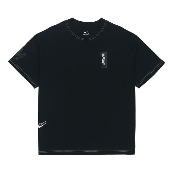 Футболка Nike Solid Color Alphabet Pattern Printing Round Neck Cotton Short Sleeve Black, мультиколор цена и фото