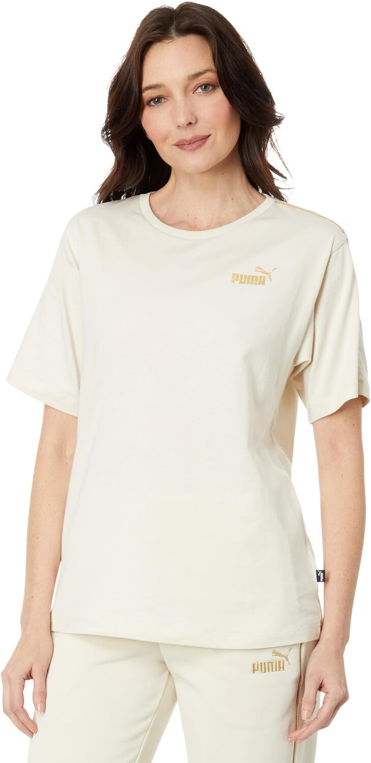 

Минимальная золотая футболка Essentials+ с короткими рукавами PUMA, цвет Alpine Snow, Желтый