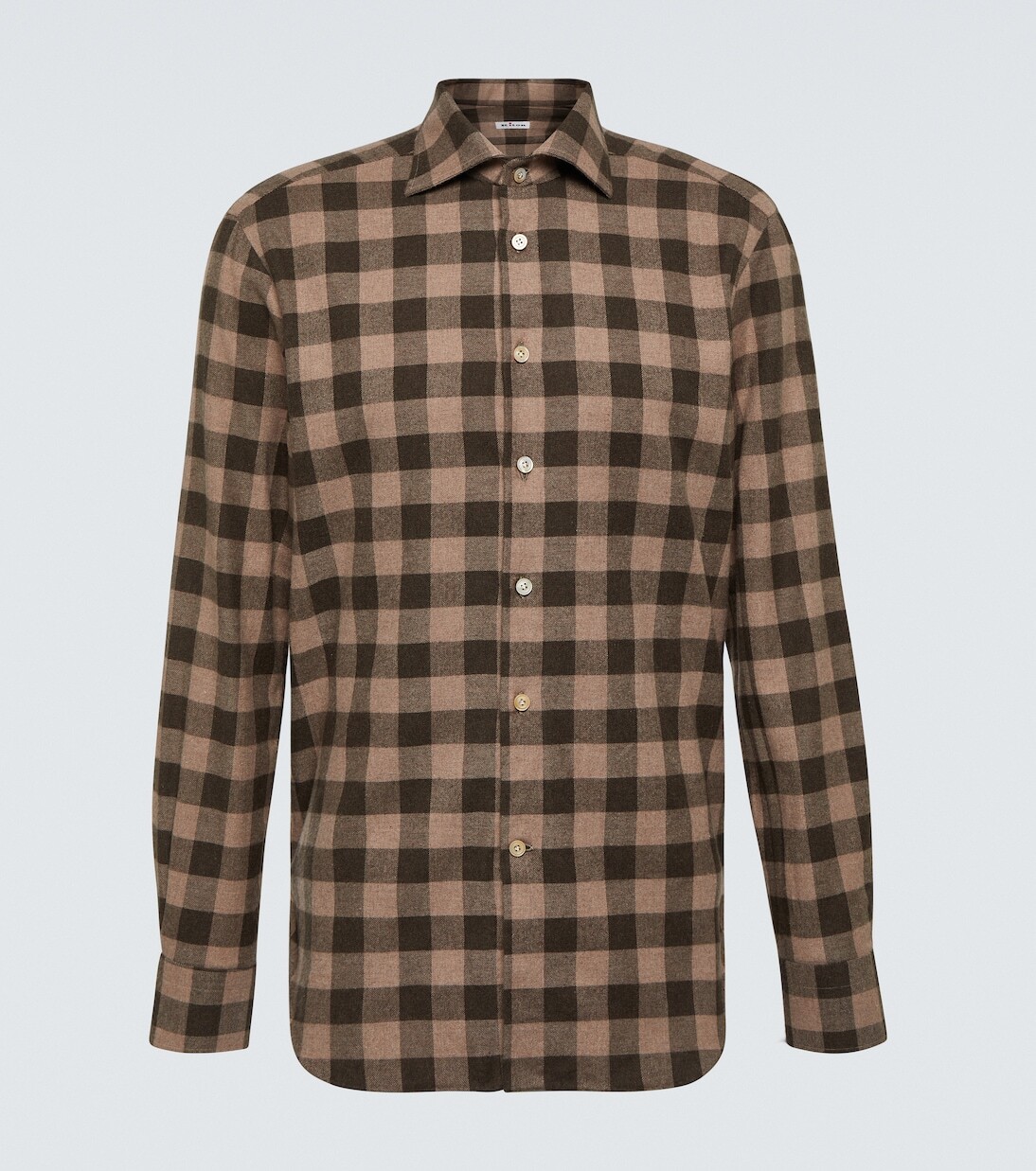 

Рубашка из хлопка в клетку Kiton, коричневый