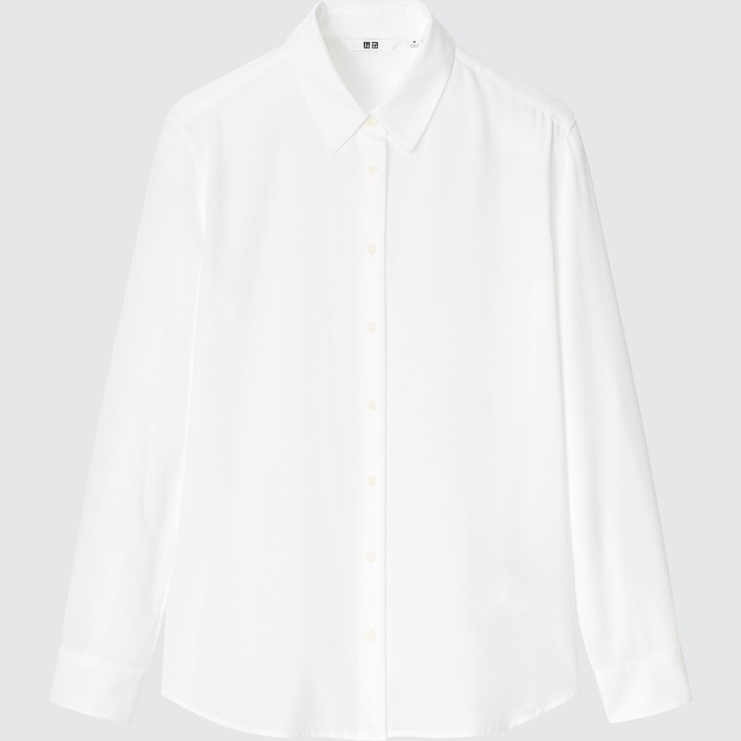 

Блузка из искусственного шелка с длинными рукавами UNIQLO, белый