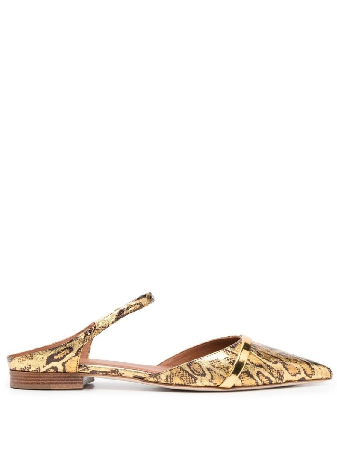 

Malone Souliers мюли Uma со змеиным принтом, золотистый