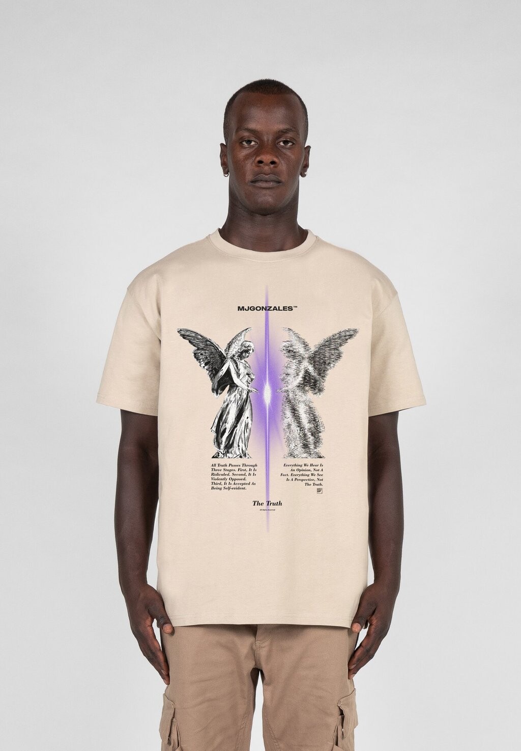 

Футболка с принтом MANNER THE TRUTH HEAVY OVERSIZED TEE MJ Gonzales, цвет wet sand