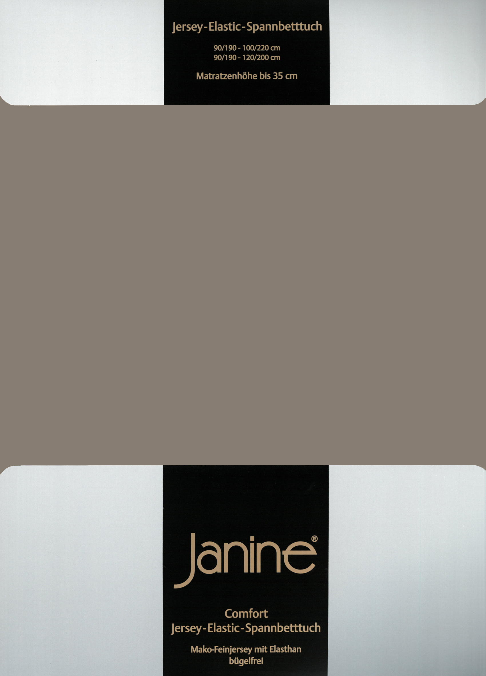 Простыня Janine Elastic Jersey, серо коричневый простыня janine elastic jersey морской