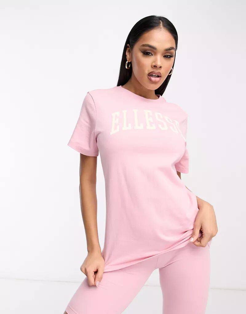 Светло-розовая футболка с логотипом ellesse Tressa
