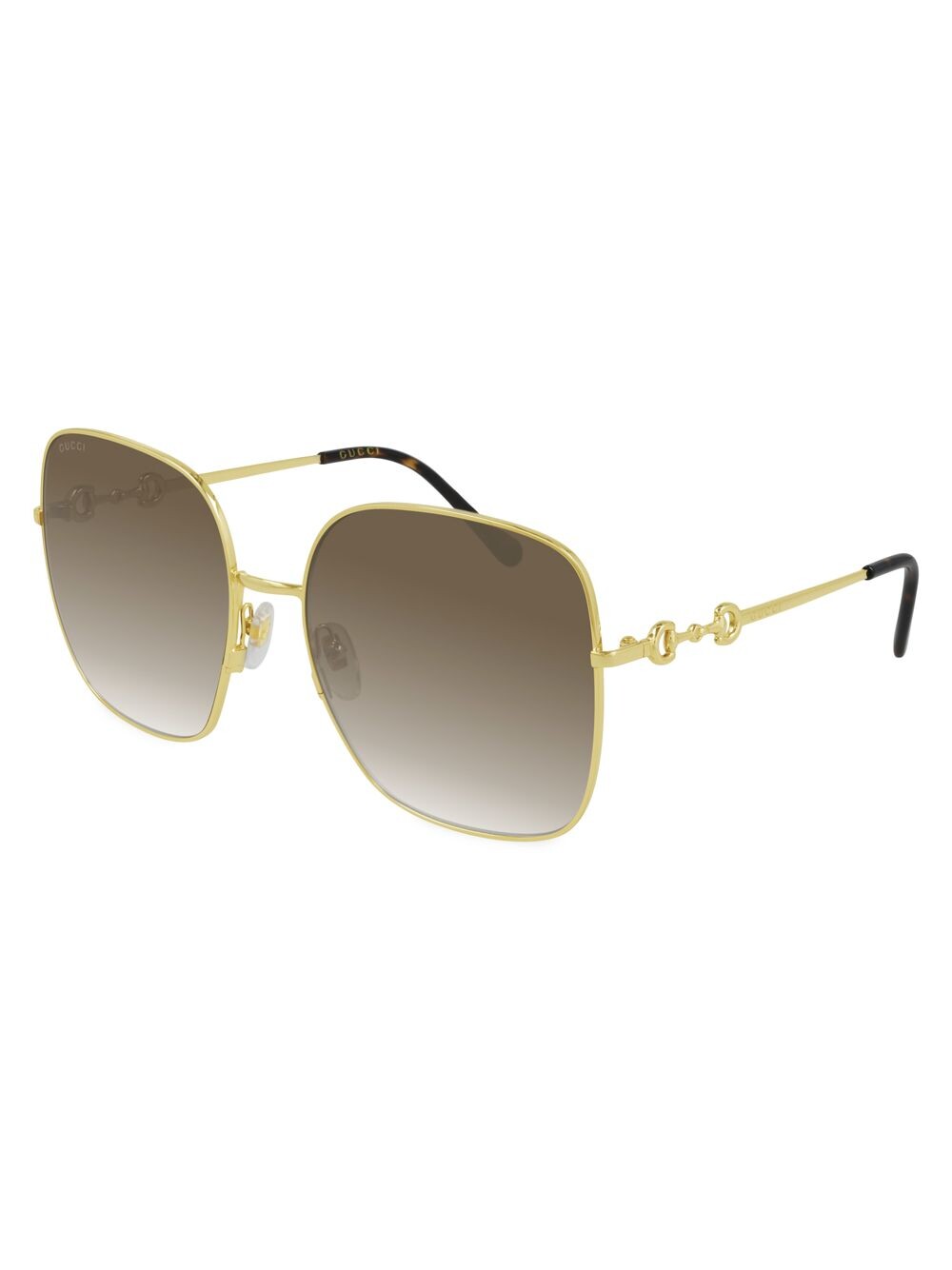 

Прямоугольные солнцезащитные очки Horsebit 61 мм Gucci, золотой