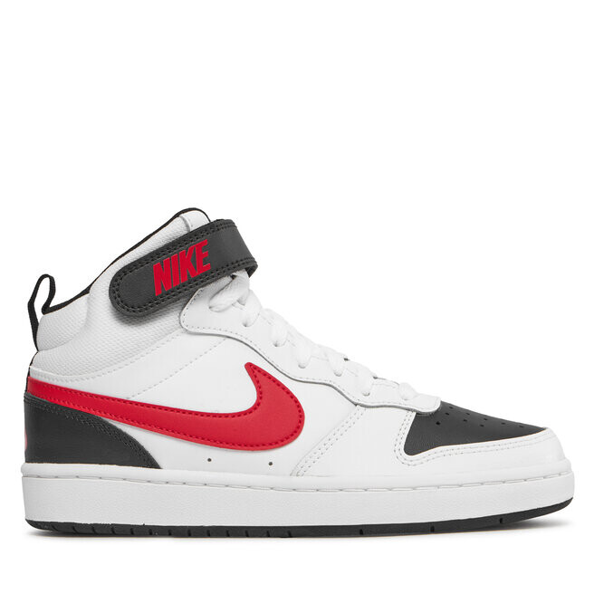 

Кроссовки Nike Buty Court Borough Mid 2 (GS) CD7782-110 White/University Red/Black, белый