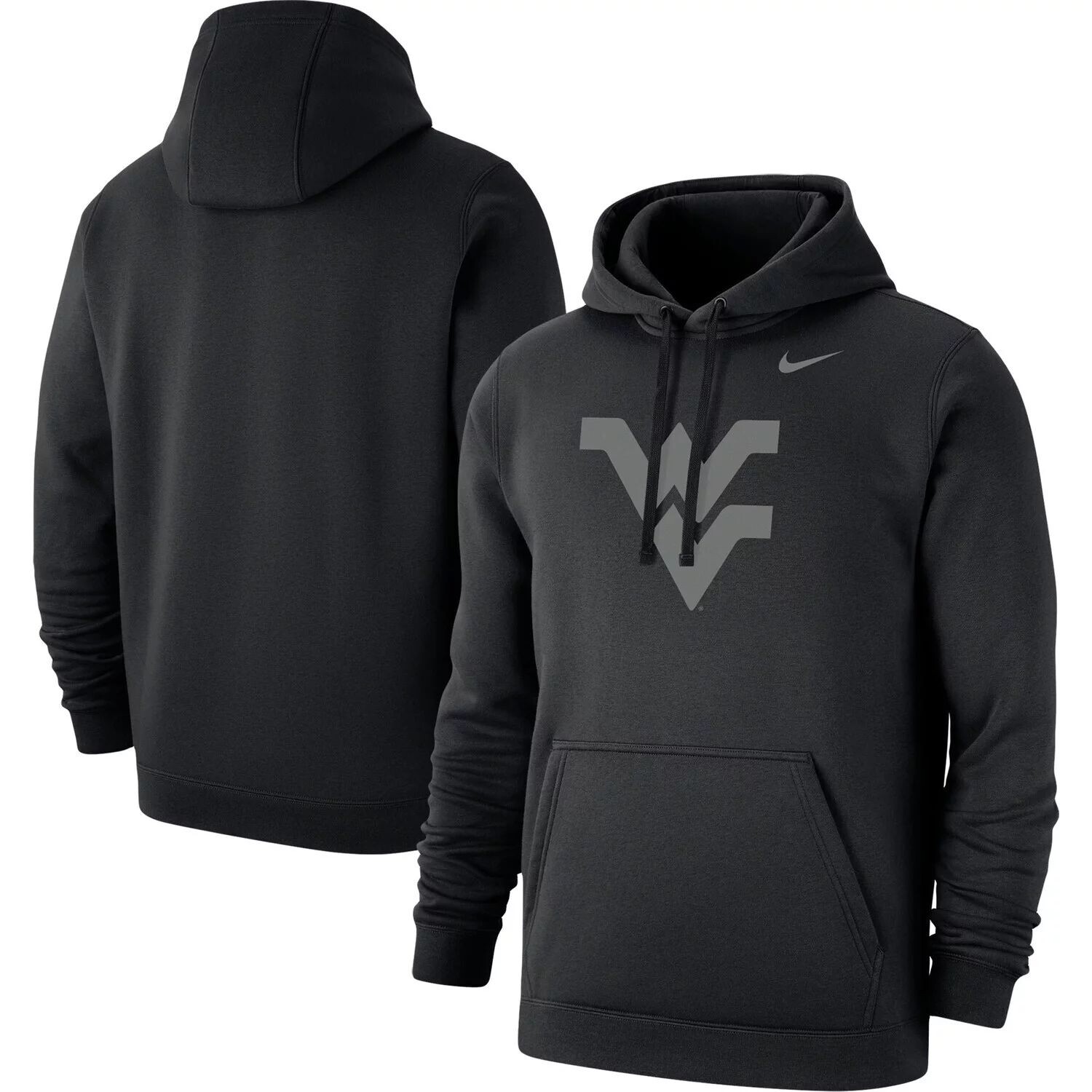 

Мужской черный флисовый пуловер с капюшоном и логотипом West Virginia Mountaineers Club Nike