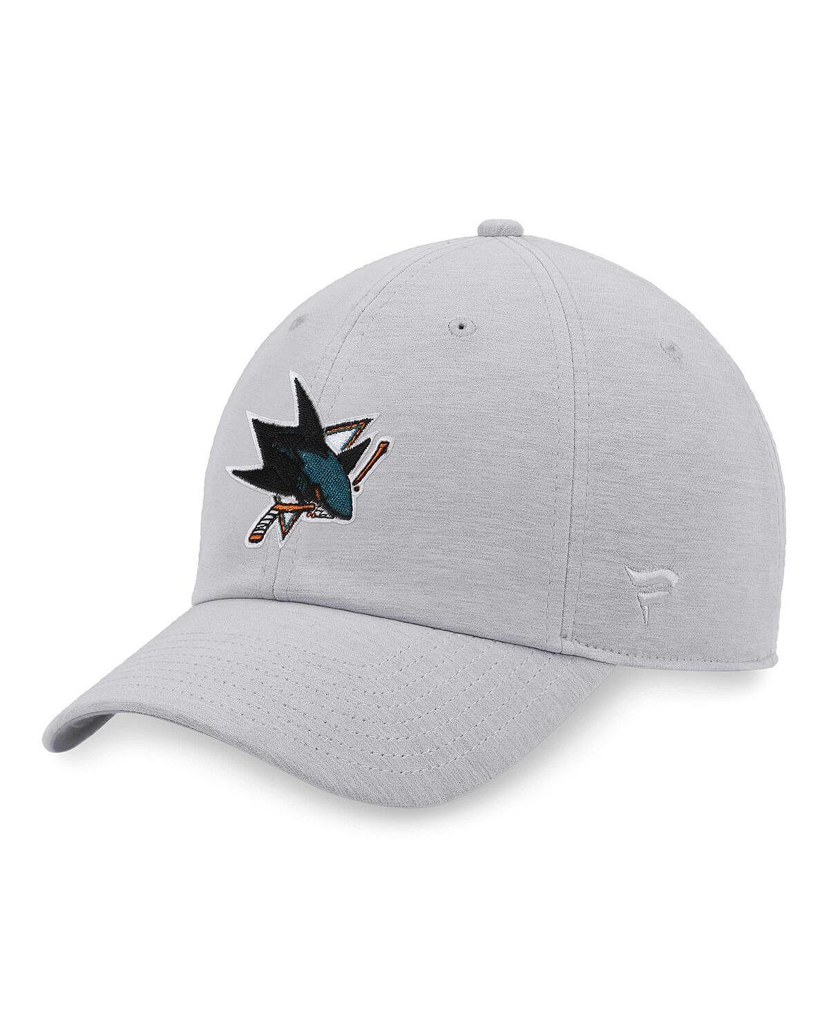 Мужская регулируемая кепка с фирменным логотипом Heather Grey San Jose Sharks Fanatics
