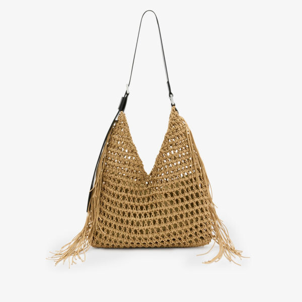 

Сумка на плечо sabine из хлопка с кисточками Allsaints, цвет almond