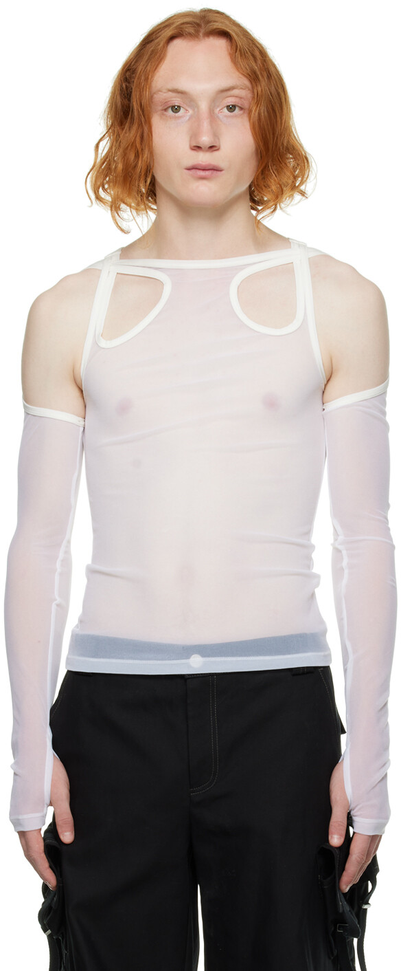 

Белая футболка с длинным рукавом с вырезом Dion Lee