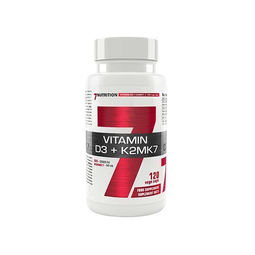 7Nutrition, Витамин D3 + K2Mk7 – 120Вкапс. - Витамин D3 + K2Mk7