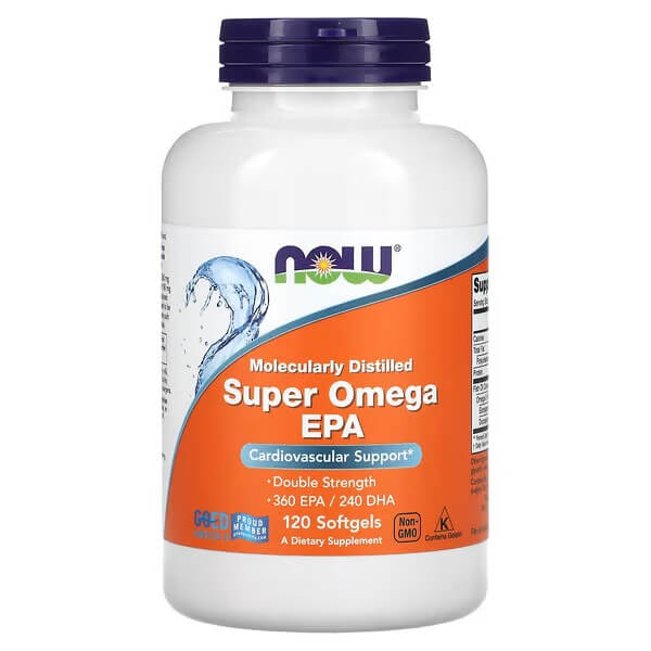 Омега EPA Super Now Foods, 120 капсул naturelo omega dha gummy lemon