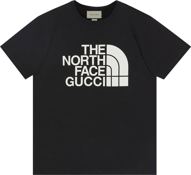 Футболка The North Face x Gucci Cotton T-Shirt Black/Ivory, черный - фото