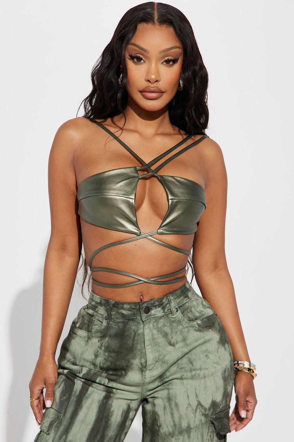 

Топ Fashion Nova GW23C6029, оливковый