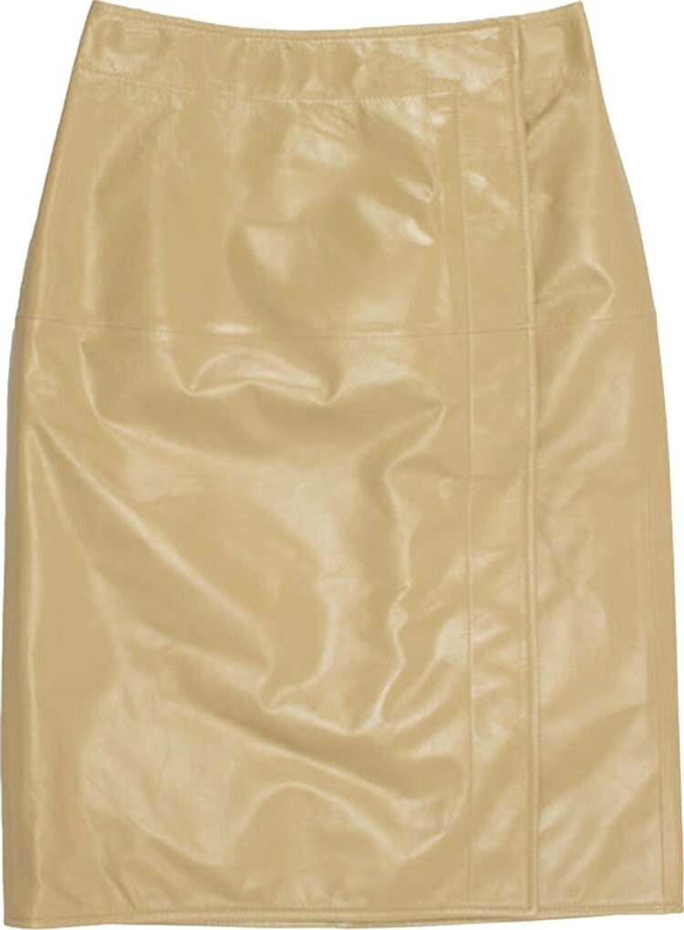 

Юбка Bottega Veneta Shiny Leahter Skirt Sesame, загар