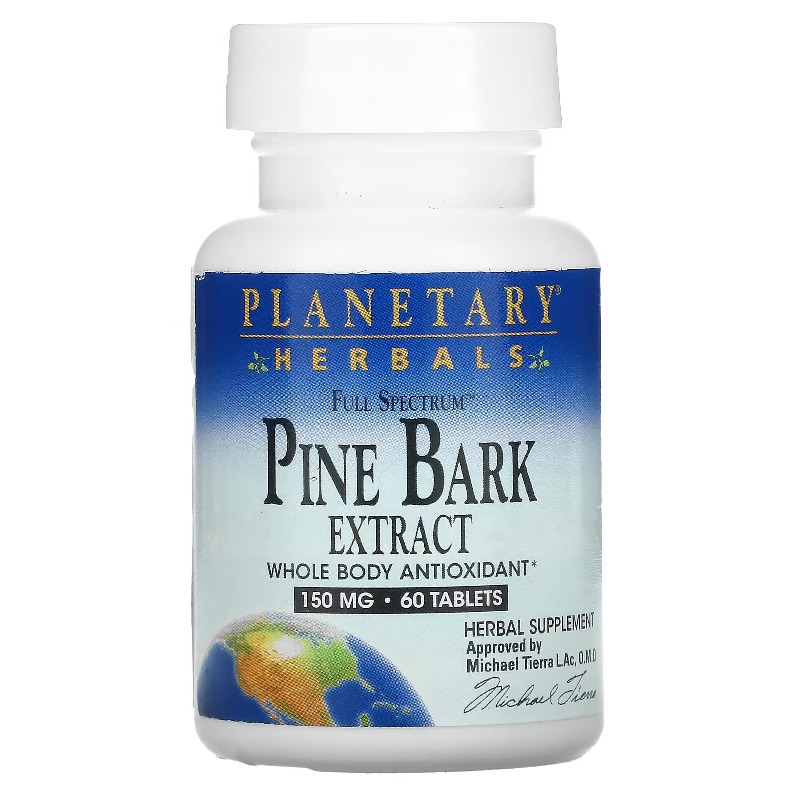 Planetary Herbals, Экстракт сосновой коры Full Spectrum, 150 мг, 60 таблеток dr mercola органический экстракт сосновой коры с орс 60 таблеток