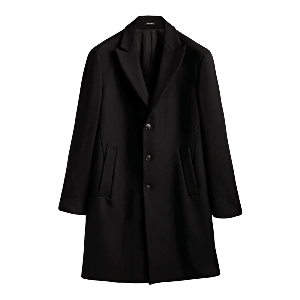 Пальто Massimo Dutti Twill Wool, черный