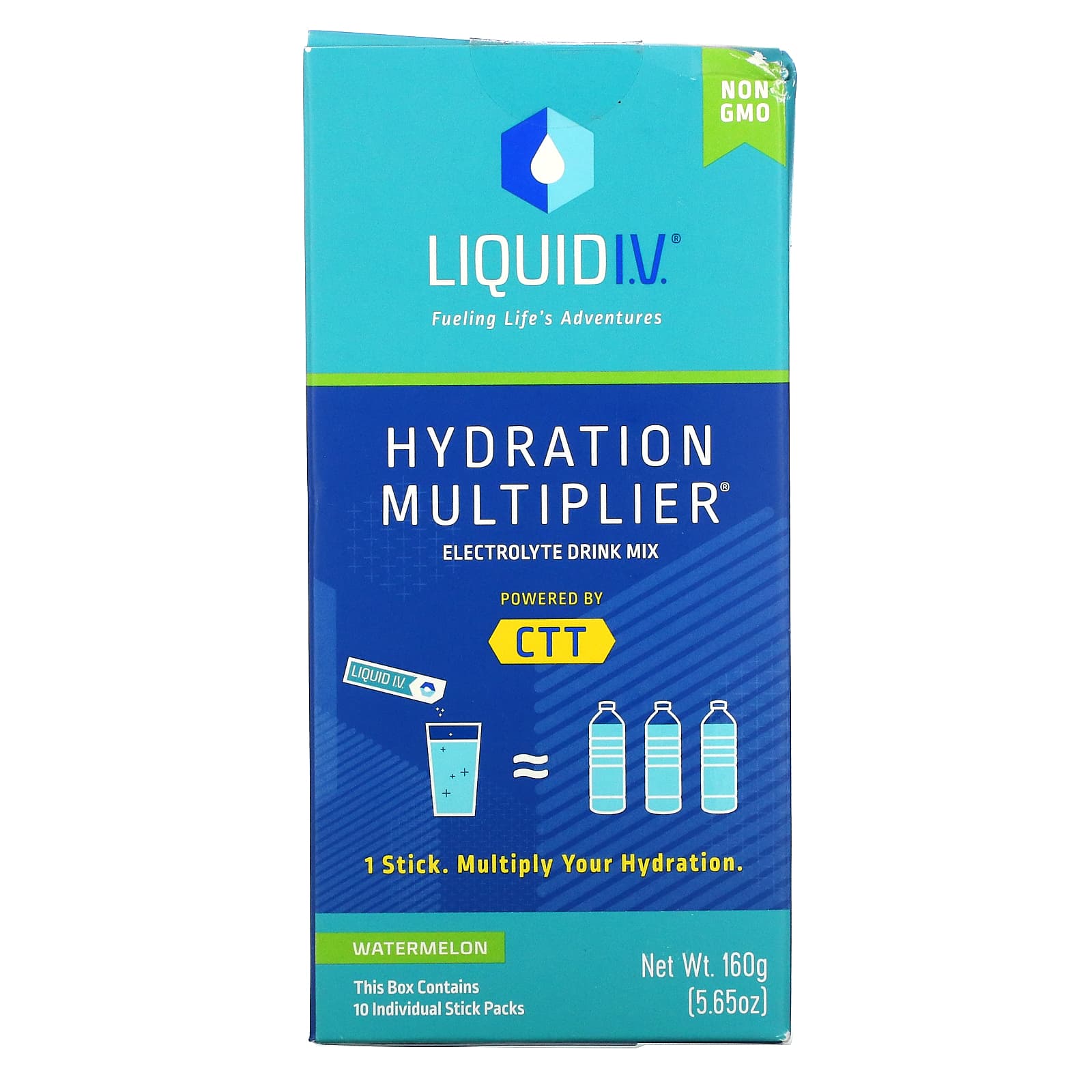 Смесь Liquid I.V. для приготовления напитков с электролитом, арбуз, 10 отдельных пакетиков по 16 г
