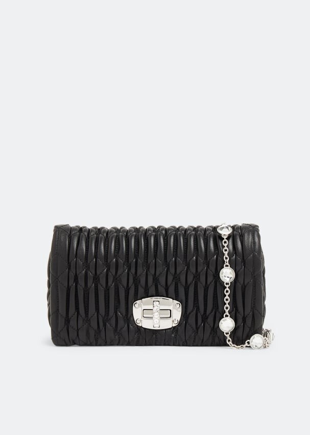 

Сумка MIU MIU Miu crystal leather mini-bag, черный