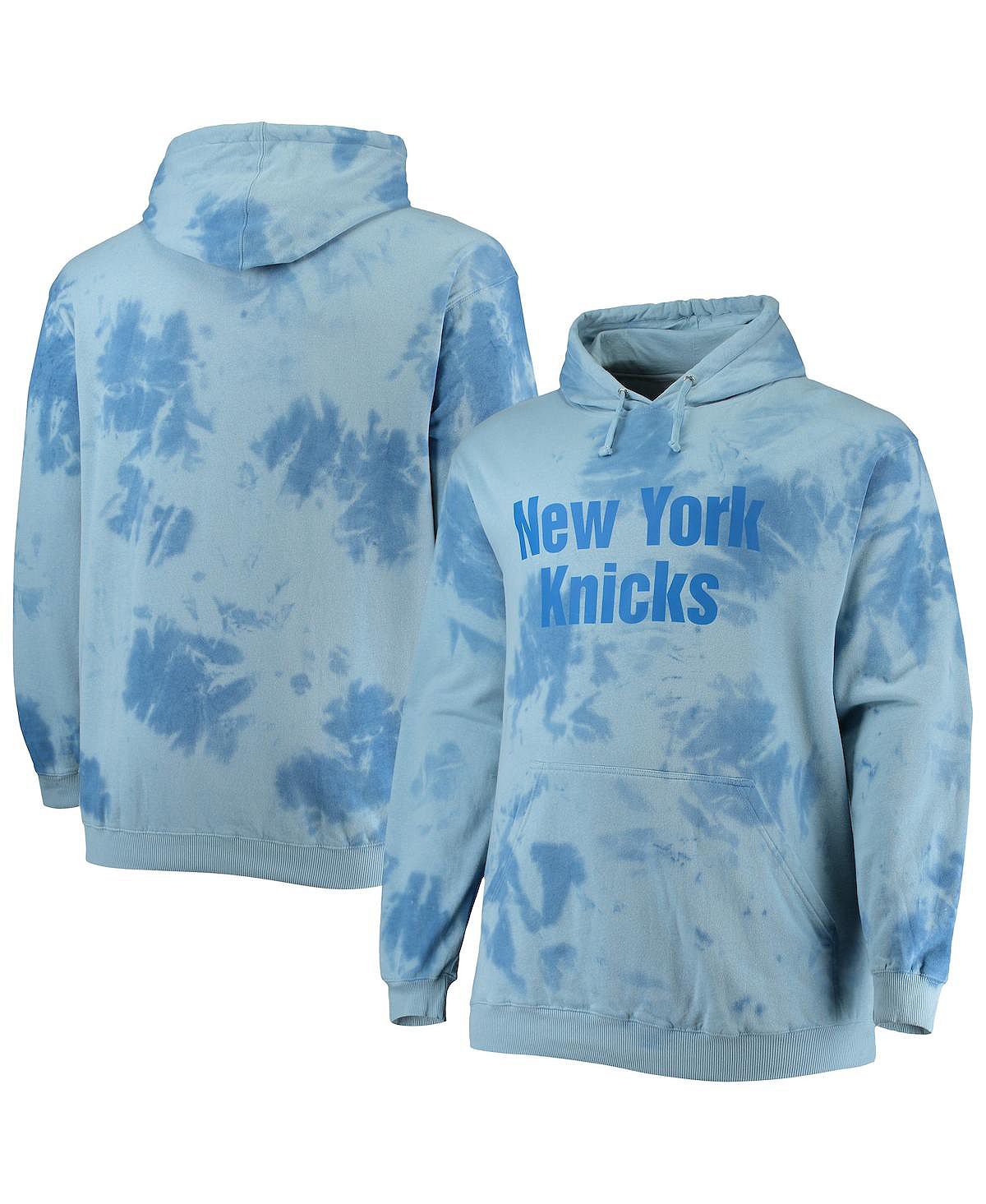 Мужская фирменная синяя толстовка с капюшоном new york knicks big and tall wordmark cloud dye pullover Fanatics, синий nba basketball new york knicks tshirt