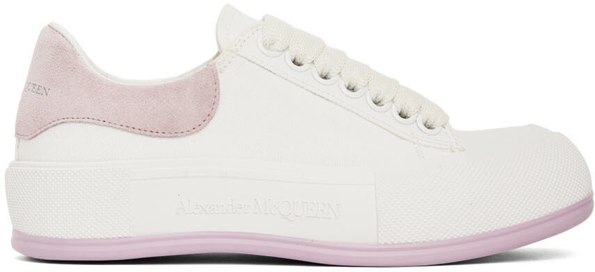 

Бело-фиолетовые кеды с кружевной отделкой Alexander McQueen
