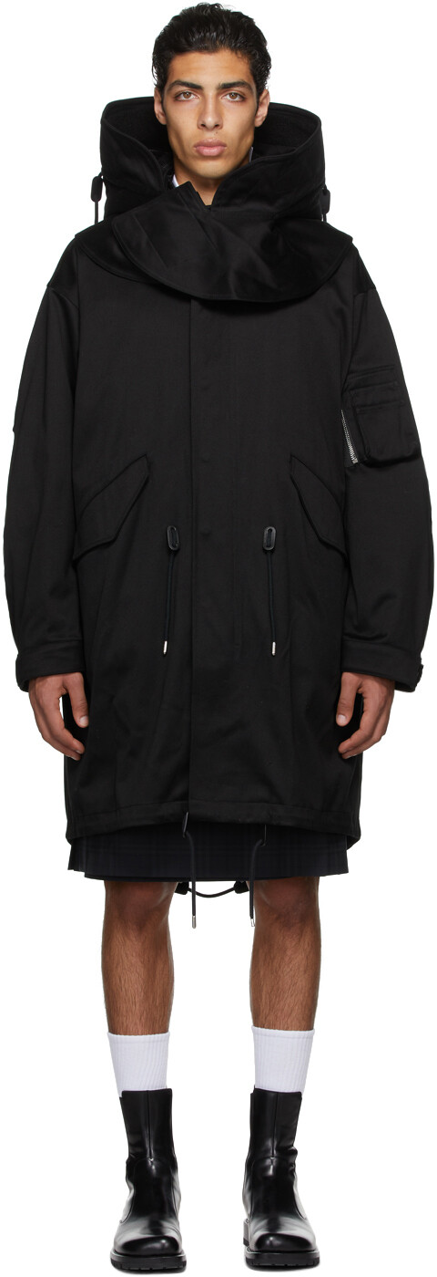 

Черное хлопковое пальто Caldbeck с логотипом Burberry