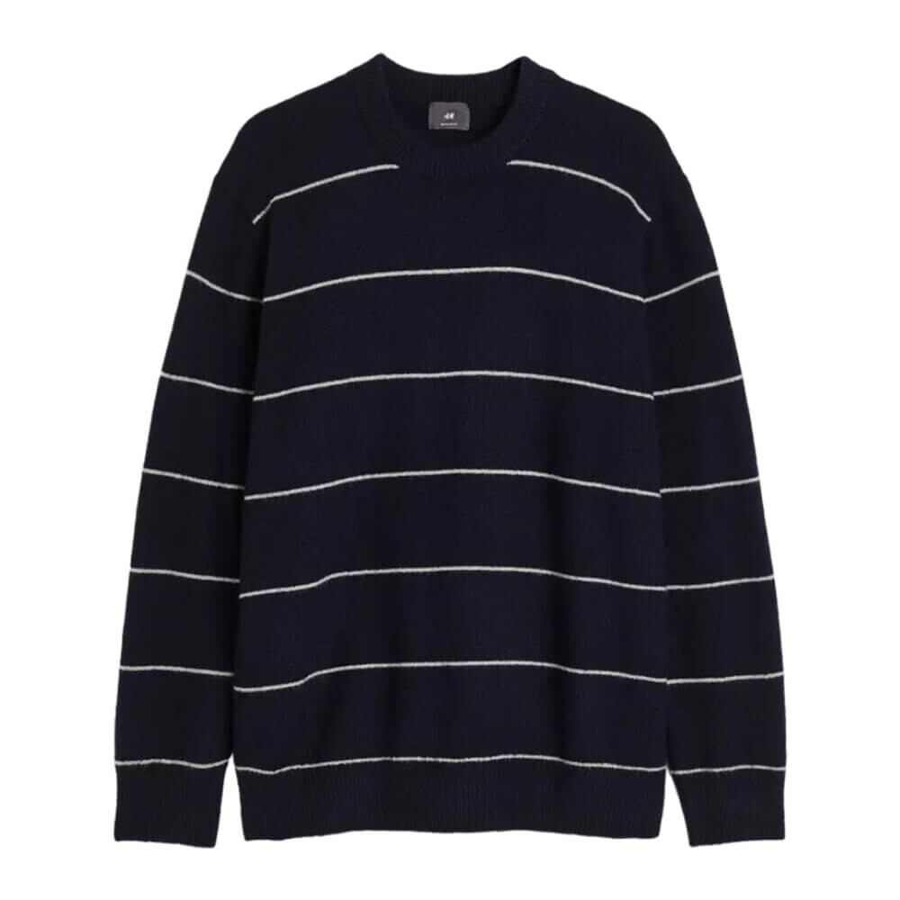

Свитер H&M Regular Fit Fine-knit, темно-синий