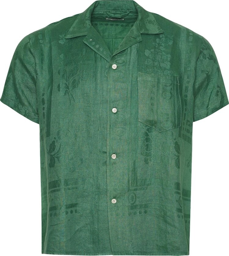 

Рубашка Bode One Of A Kind Damask Short-Sleeve Shirt 'Gooseberry', зеленый