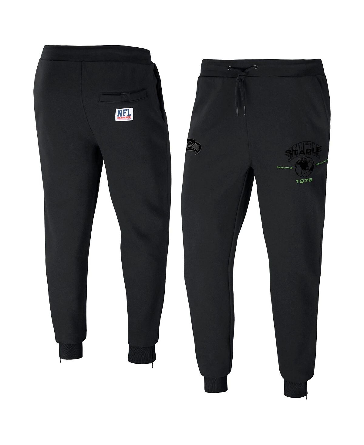 

Мужские флисовые брюки nfl x staple black seattle seahawks с вышивкой fundementals globe NFL Properties, черный