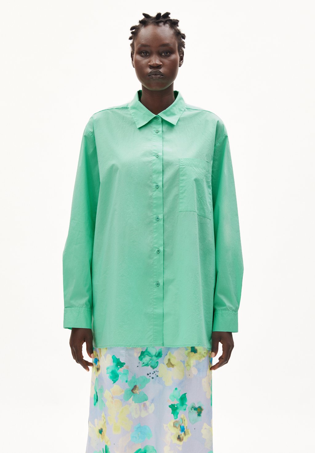 Блузка-рубашка EALGAA ARMEDANGELS, цвет bright lime цена и фото