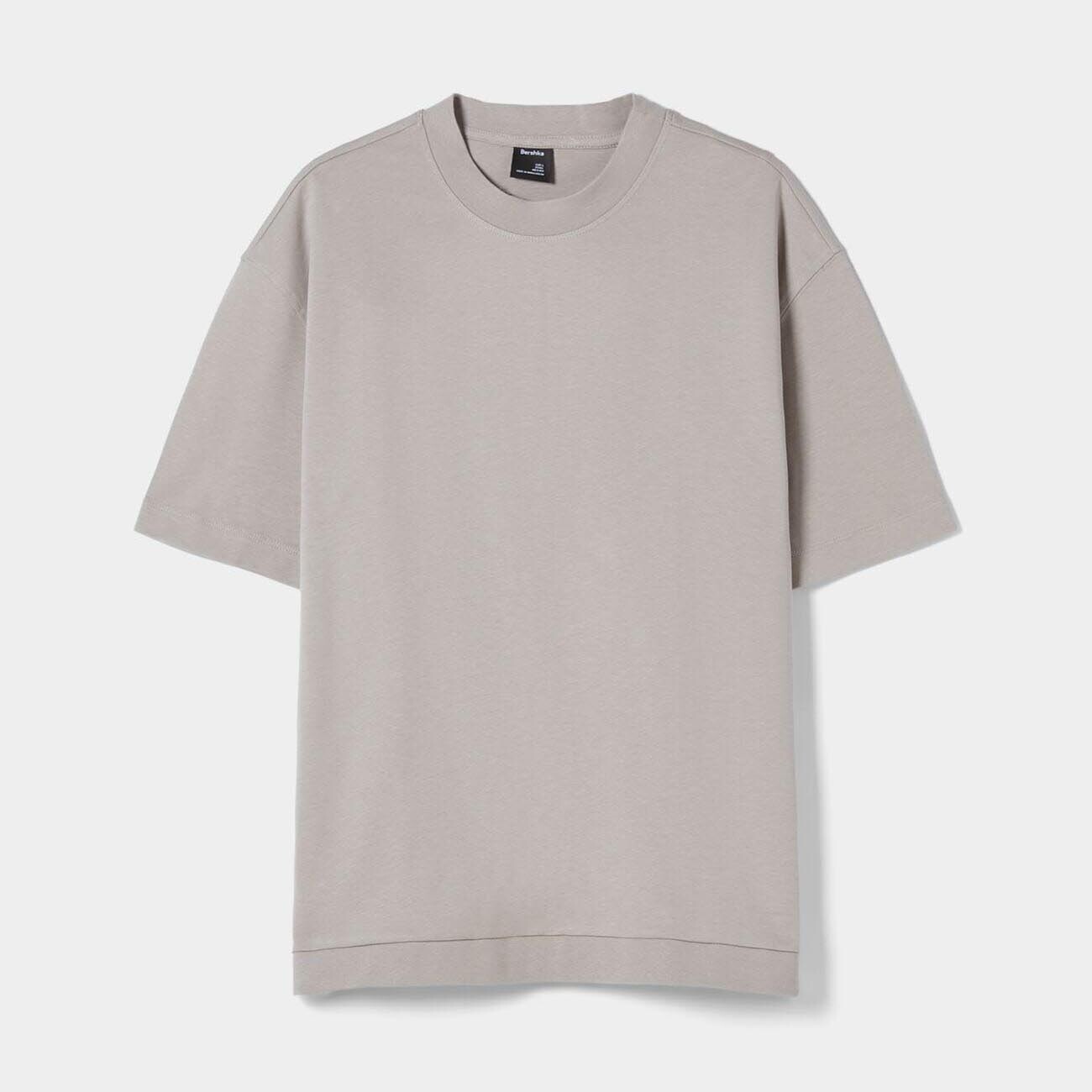 

Футболка Bershka Short Sleeve Interlock, серый