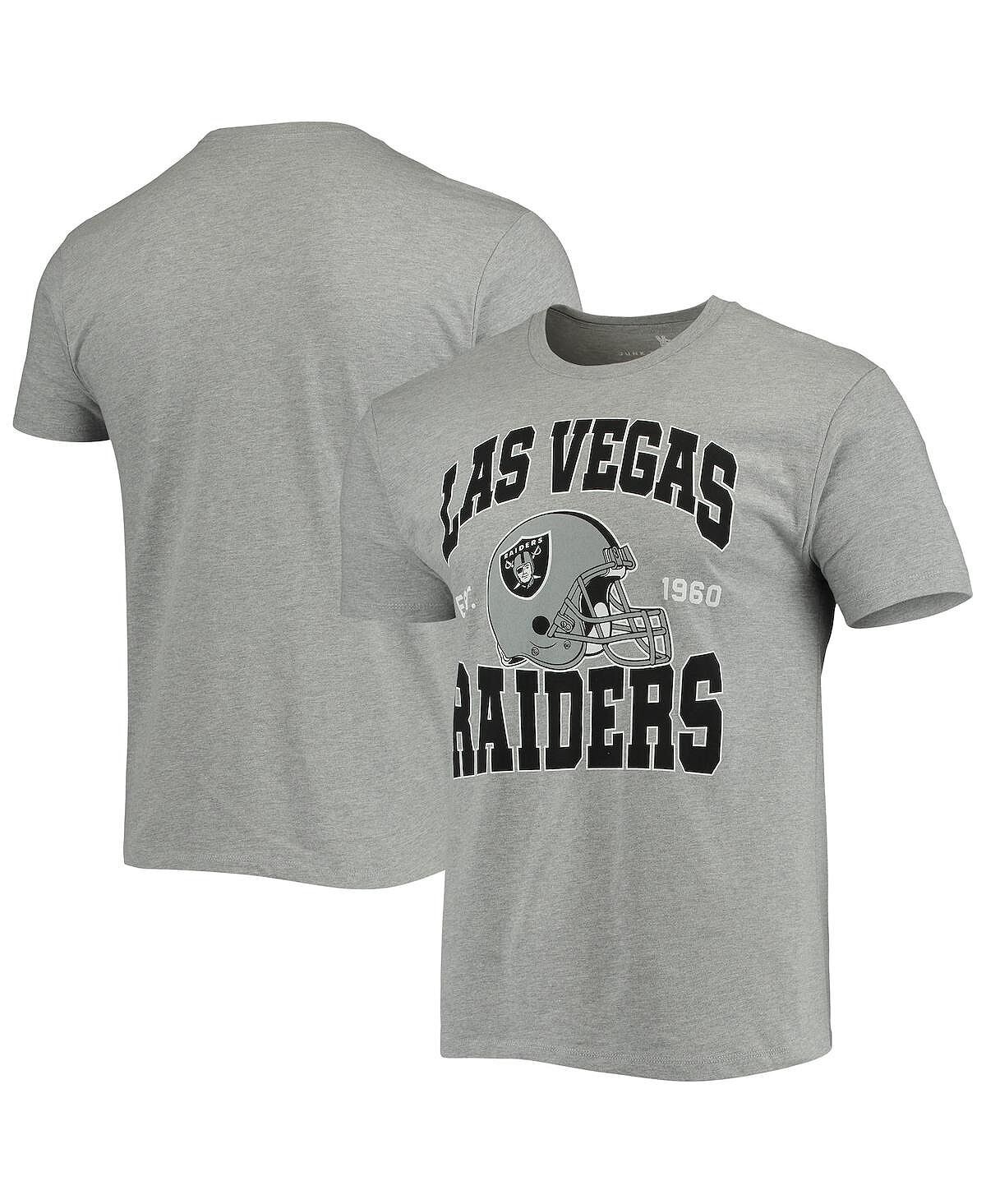 

Мужская серая футболка с логотипом las vegas raiders helmet Junk Food, мульти
